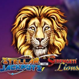 Stellar Jackpots with Serengeti Lions online game logo by Lightning Box Game on jb-casino.eu